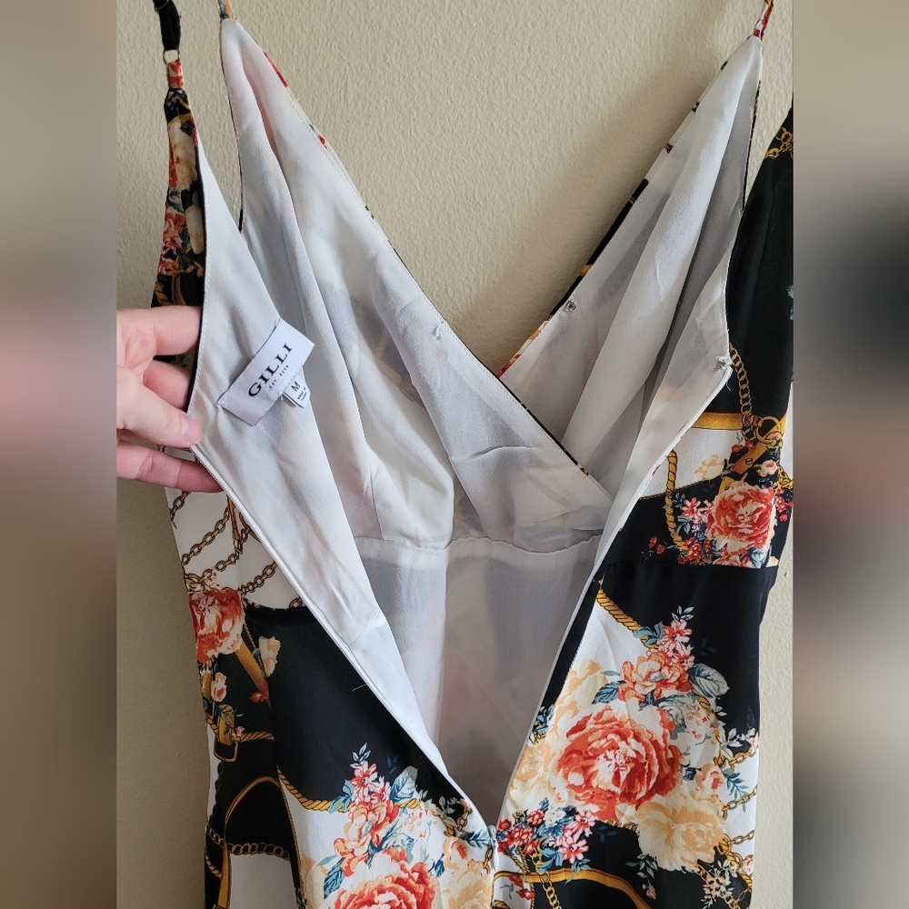 Gilli Equestrian Bridle Print Dress, Women's Medium. Black, white, gold, peach. - Picture 7 of 13